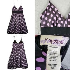 Y Apparel Vintage Dress Black Polka Dot Whimsygoth Twee Babydoll Tulle Medium